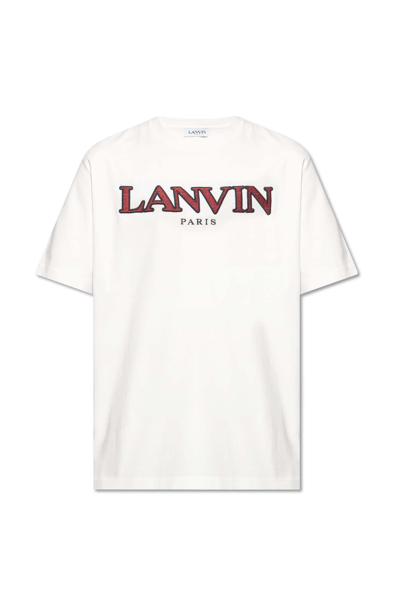 【関税込み】Lanvin ホワイト Bouclette Script ロゴ Tシャツ Lanvin logo-patches Cotton T-shirt | White | FARFETCH